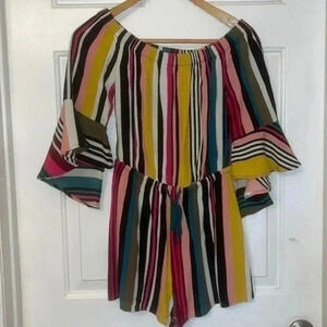 Express Off Shoulder Romper Shorts Tie Waist Size XS